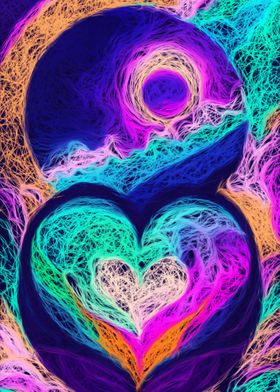 Purple Mystical Hearts