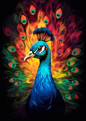 Peacock Oil Painting Art