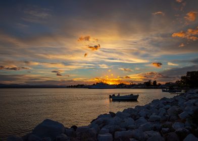 Sunset on a Greek island