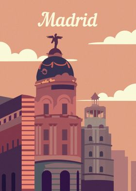 Madrid city skyline