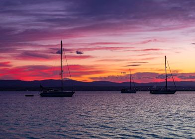 Sunset, sea, Greek island