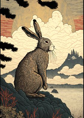 Hare Ukiyo e Japan China