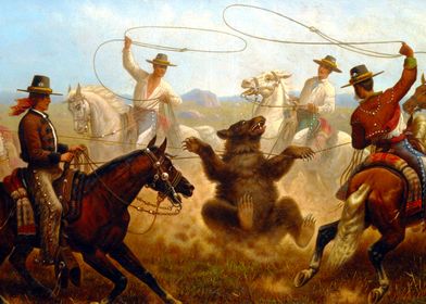 Cowboys Roping a Bear