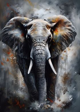 Oil Elephant Portrait