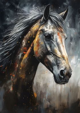 Charcoal Horse Portrait