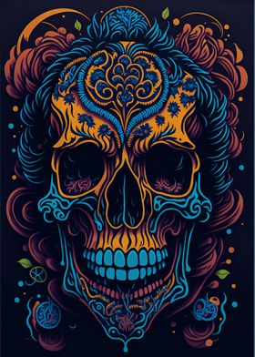 Psychedelic Skull Odyssey