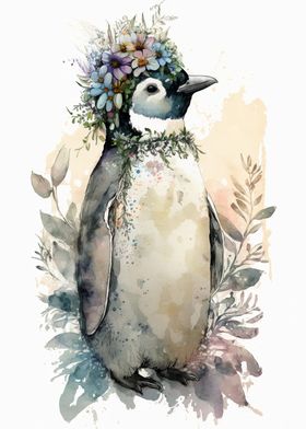 Penguin Watercolor Art