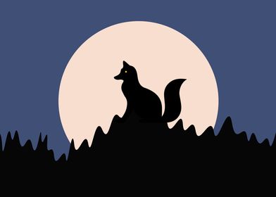 wolf in moon