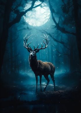 Deer in Moonlight