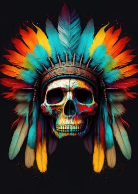 Indian Skull Neon 