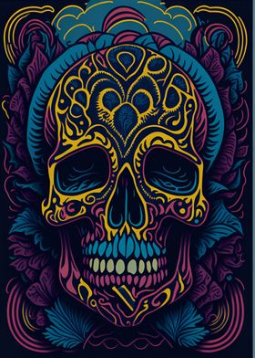 Psychedelic Skull Odyssey