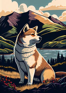 Akita Inu In Nature