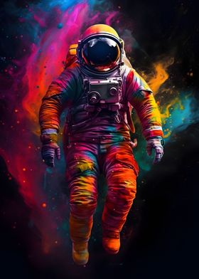 Astronaut colorful paint 5