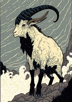 Goat Ukiyo e Japan China