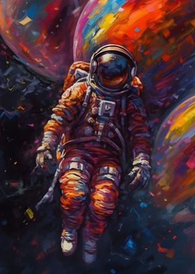 Astronaut Colorful paint
