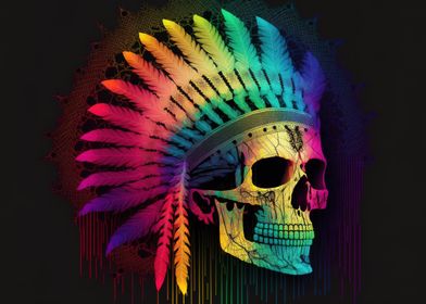 Indian Skull Neon 