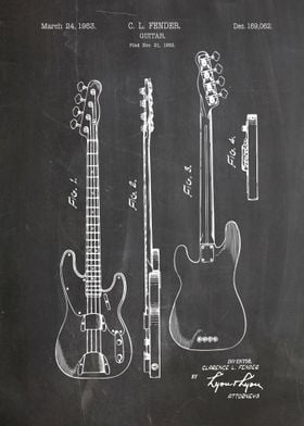 Guitar fender patent 1952