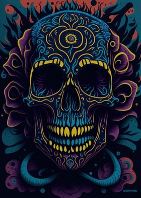 Psychedelic Skull Odyssey