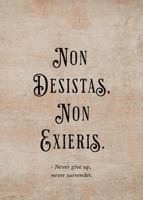 Latin Quote Never Give Up