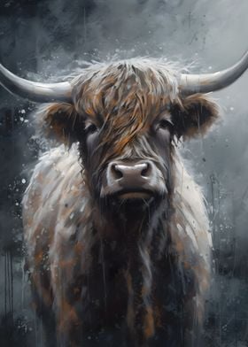 Charcoal Highland Cow