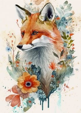 Fox Watercolor art