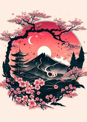 Cherry Blossom Landscape