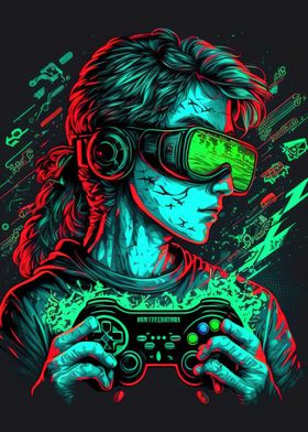 gaming neon art