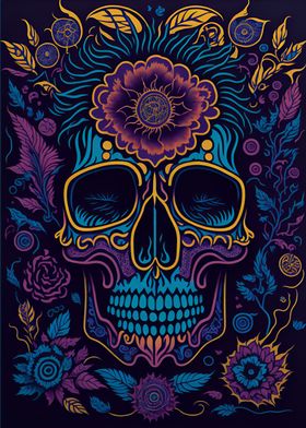 Psychedelic Skull Odyssey