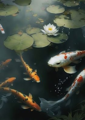 Beautiful Goldfish swimmin