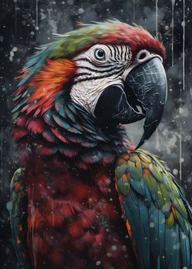Colorful Parrot Portrait