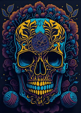 Psychedelic Skull Odyssey