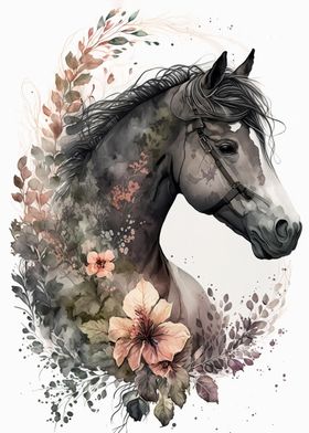 Horse Watercolor Painting