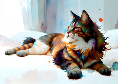 Watercolor Cat
