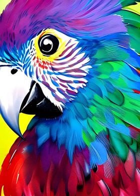 close up colorful parrot