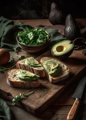 Bread with avocado