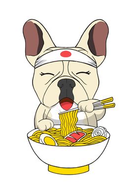 Cream French Bulldog Ramen