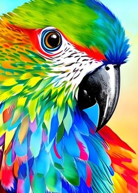 Close up Parrot Painting