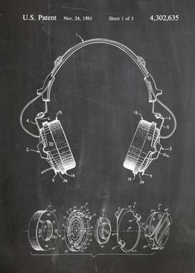 Headphones patent 1981