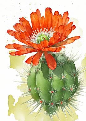 Cactus Flower Watercolor