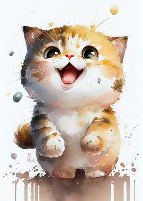 Cat Watercolor Cute