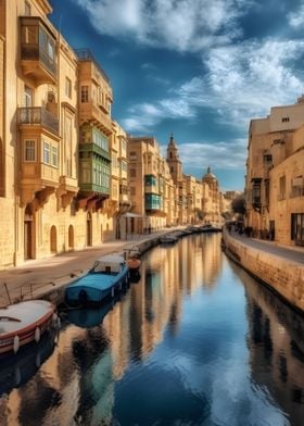 Malta Canal Cityscape