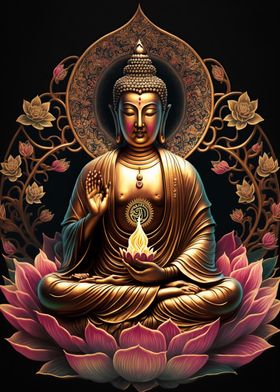 Buddha Beside Lotus