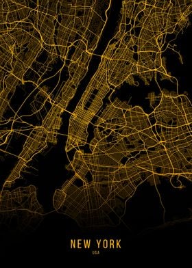 New York golden map