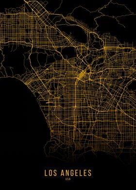 Los Angeles golden map