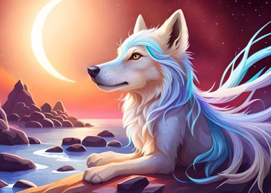 Fantasy wolf portrait