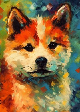 Akita Puppy Art