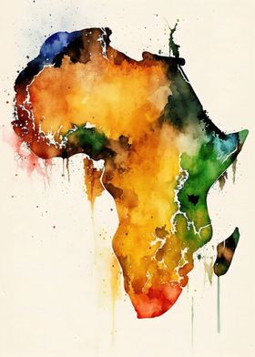 Africa Watercolor Map