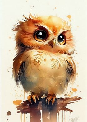 Owl Cute Watercolor