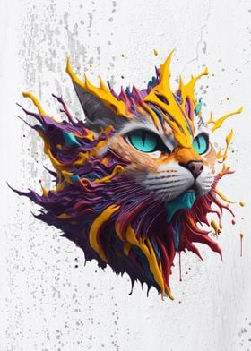 Colorful Badass Cat