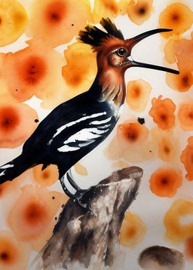 A beautiful hoopoe bird